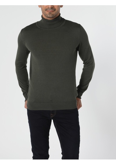 Colin's Slim Fit Balikci Erkek Haki Kazak CL1023624_Q1.V2_KHA