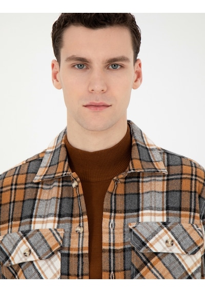 Pierre Cardin Erkek Açık Kahverengi Gömlek Desenli 50275763-vr002 Açık Kahverengi