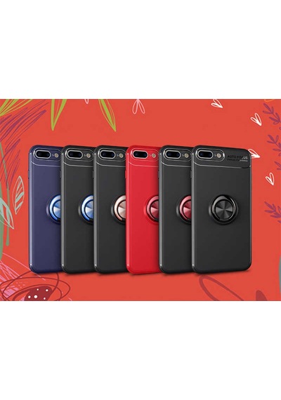 Apple Uyumlu iPhone 8 Plus Kılıf Zore Ravel Silikon Kapak Kırmızı