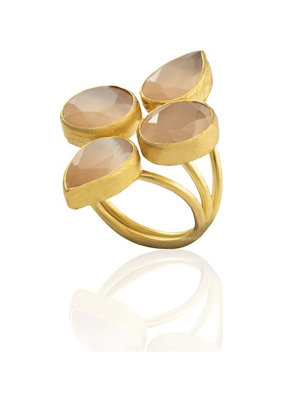 Kadir Jewellery 22 Ayar Altın Kaplama Zirkon Taşlı Kadın Vintage Yüzük Turuncu 41822374