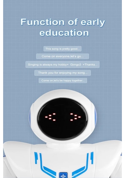 Uzaktan Kumandalı Şarjlı Hareket Sensörlü Çok Fonksiyonlu Işıklı Sesli Akıllı Robot Oyuncak Robot
