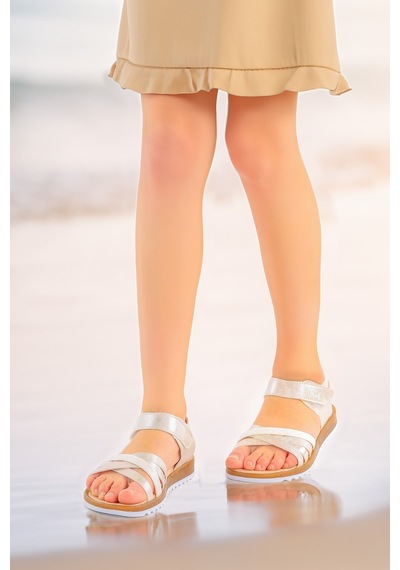 Kiko Kids Kız Çocuk Sandalet Arz 2346 Sedef