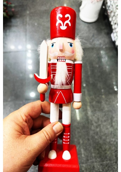Beysüs Yılbaşı Dekor Orijinal Ahşap Fındıkkıran 3 Lü Set 25 Cm