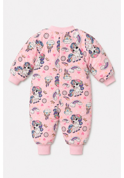Babyhola 2.5 Tog Yorgan Gerektirmeyen Kalın Elyaf Dolgulu Çocuk Uyku Tulumu Pamuk Astarlı Unisex 6020 Somon