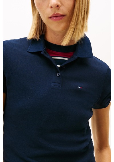 Nakışlı Lacivert Kadın Polo T-shirt Lacivert