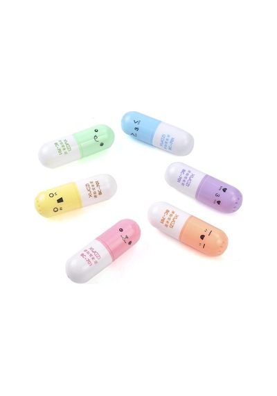 Kapsül Pastel Renkler İşaretleme Kalemi 6'lı Set Çok Renkli