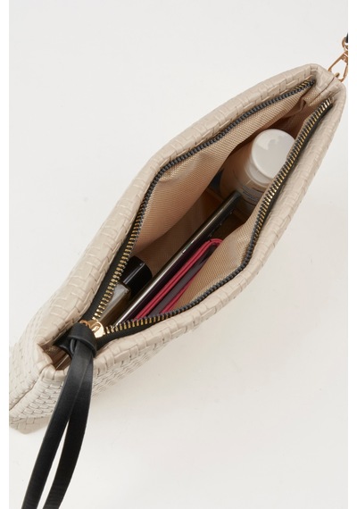 Vivaq Kadın Bellis Örgü Vizon Astarlı Suni Deri Bilek Askılı Portföy El Ve Clutch Çanta VİZON