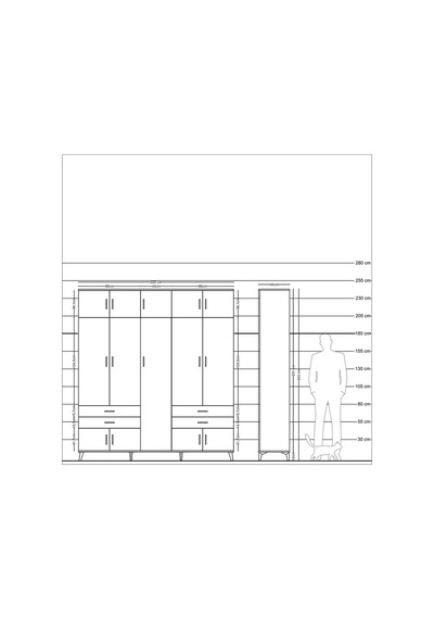 Hyperion Dolap 12 Raflı 4 Çekmeceli 2 Askılı 220x44x243 Çam-antrasit/aytaşı Antrasıt/aytası Hyperion Dolap 12 Raflı 4 Çekmeceli 2 Askılı 220x44x243 Çam-antrasit/aytaşı Antrasıt/aytası
