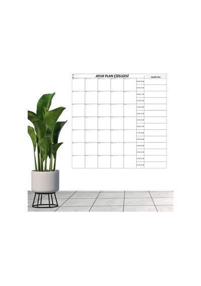 Aylık Planlayıcı Manyetik Duvar Stickerı Takvim Plan Çizelgesi Bx40 124-Pembe