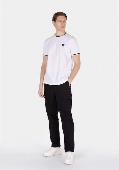 Colin's Colins Regular Fit Yuvarlak Yaka Jakarlı Erkek Beyaz Kısa Kol Tişört Cl1073359 Q1.v1 Wht Beyaz