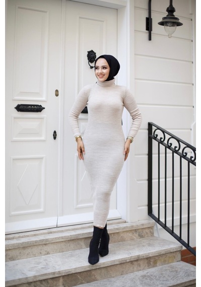 Hira Life Fashion Kadın Elbise Tesettür Giyim Balıkçı Yaka Ve Dar Kesim Triko Kalem Elbise Taş Taş Hira Life Fashion Kadın Elbise Tesettür Giyim Balıkçı Yaka Ve Dar Kesim Triko Kalem Elbise Taş Taş