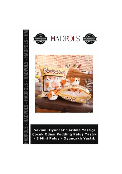 Sevimli Oyuncak Sarılma Yastığı Çocuk Odası Pudding Peluş Yastık - 8 Mini Peluş - Oyuncaklı Yastık Diğer
