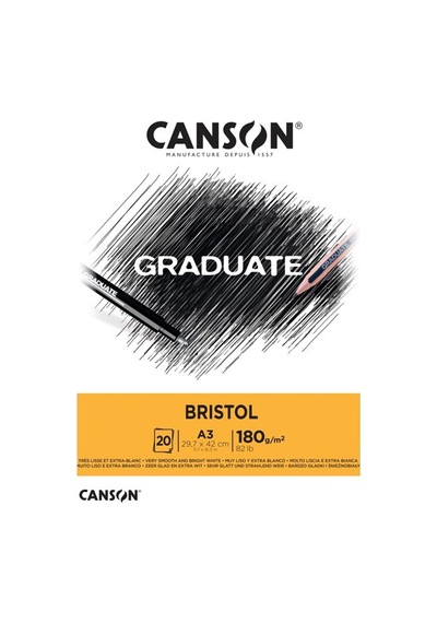 Canson Graduate Bristol Blok 20 Sayfa A3 180gr