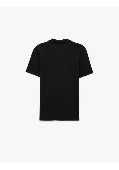 Koton Kısa Kollu Pamuklu Slim Fit Polo Yaka Tişört Siyah 6sam10291mk