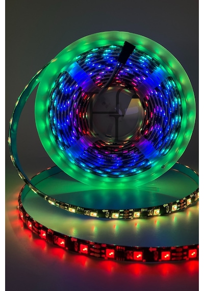 12 Volt Ws2811 Argb Adreslenebilir Pixel Şerit Led Ip20 İç Mekan Magic Led 60 Ledli 5 Metre