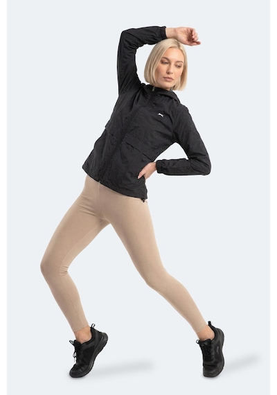 Slazenger Raıd Kadın Kapüşonlu Fermuarlı Siyah Rüzgarlık