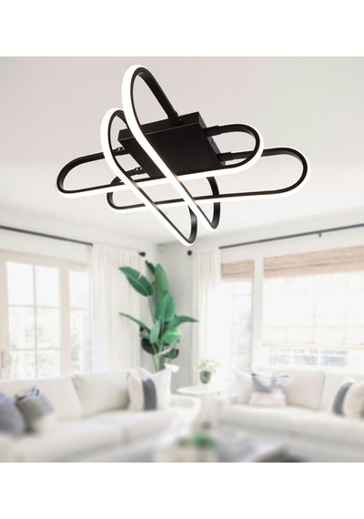 Tt338-sy Tt Ayd. Kasef Model Mat Siyah Sarı Işık Led Avize Siyah
