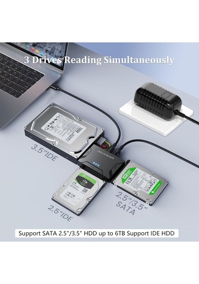 Usb 3.0 To Ide-sata 2,5"- 3,5" Harici Harddisk Dönüştürücü Adaptör Destekli Set