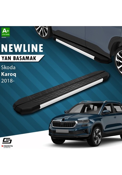 S-dizayn Skoda Karoq Newline Aluminyum Yan Basamak 173 Cm 2018 Üzeri A+ Kalite