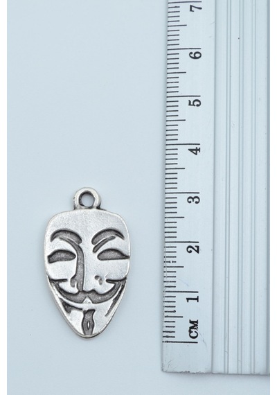 V For Vendetta Gümüş Kaplama Düz Zincir Kolye Gümüş