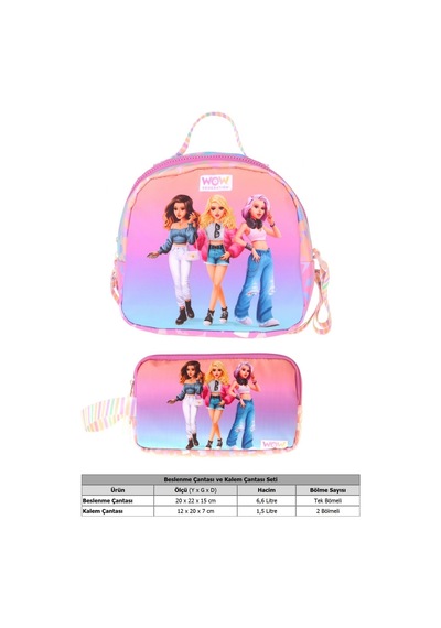 Wow Generation Kız Çocuk Shine Turuncu - Mor Thermo Beslenme Çantası Ve Kalemlik Seti - Setwg-w6091