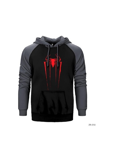 Spiderman Adam Gri Renk Reglan Kol Sweatshirt / Hoodie