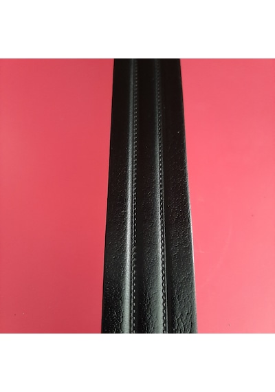 Real Leather Erkek Kemer Desenli Siyah Hakiki Deri Vejetal Dana Derisi 3.5 CM Siyah