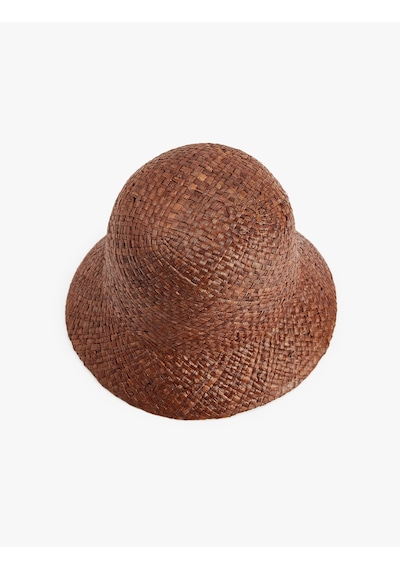 Koton Bucket Hasır Şapka Koyu Kahverengi 6sak40092aa Koyu Kahve