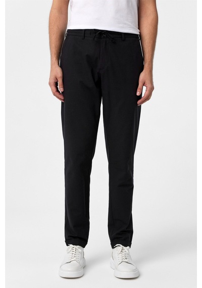 Süvari Siyah Slim Fit Armürlü Jogger Pantolon