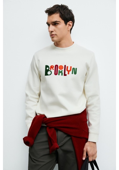 Lufian Fınn Erkek Sweatshirt Kırık Beyaz Kırık Beyaz 112030202100510