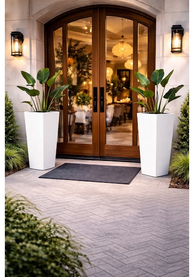 Modern Dekoratif Karekonik Fiber Saksı Modeli 50x35x35