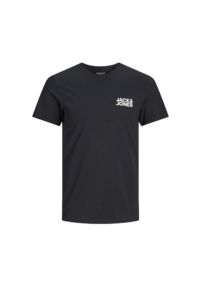 Jack & Jones Bisiklet Yaka Logo Baskili Tisört 12151955 Siyah