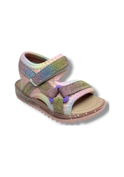 Arzen Bebe 224-26 Simli Cırtlı Anatomik Kız Bebek Sandalet 19-21 Pembe