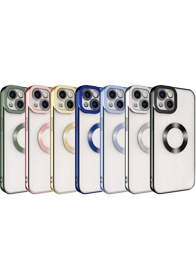 Apple Uyumlu iPhone 14 Kılıf Kamera Korumalı Logo Gösteren Omega Kapak