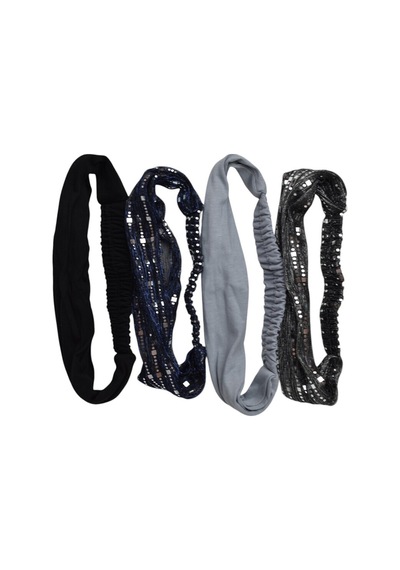 Lastikli Bandana 4 Lü Set Kahverengi