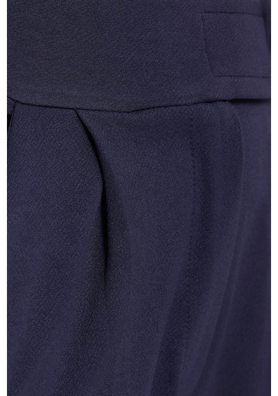 Tudors Kadın Regular Fit Klasik Kesim Cırt Kapamalı Geniş Paça Lacivert Pantolon-39577 Lacivert