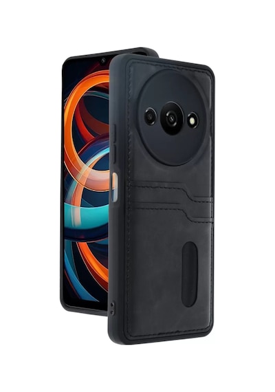 Newface Xiaomi Redmi A3 4g Kılıf Sara Kartvizitli Deri Kılıf - Siyah