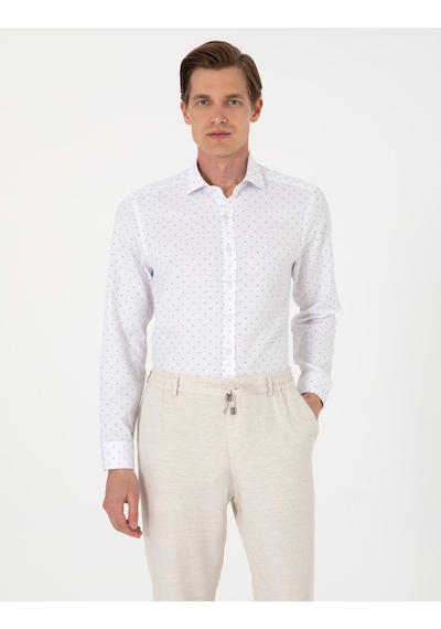 Pierre Cardin Erkek Beyaz Gömlek Desenli 50307134-vr013 Beyaz