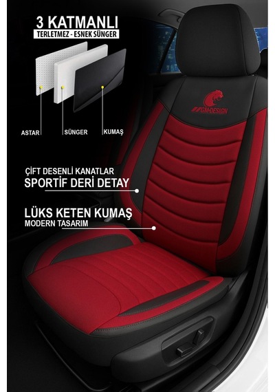 Panther Serisi Keten Kumaş Oto Koltuk Kılıfı Ford Focus-fiesta-escorta Uyumlu