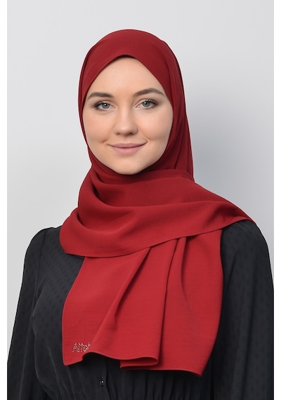 Altobeh Caz Krep Tesettür Şal-Bordo Bordo