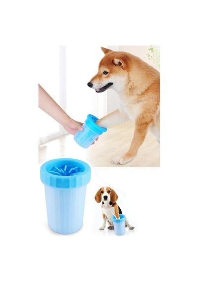 Silikon Fırçalı Kedi Köpek Ayak Temizleyici Hazneli Pati Yıkama Kabı, Evcil Hayvan Ayak Temiz Asorti