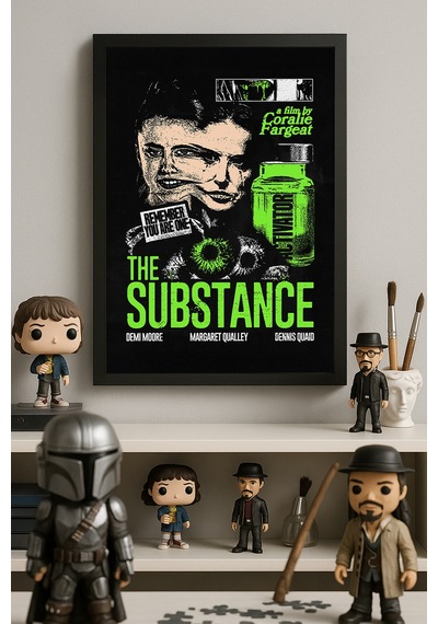 Substance Siyah Ahşap Çerçeveli Poster, Film Duvar Tablosu
