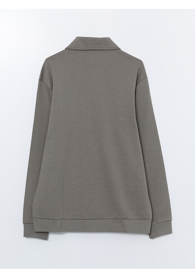 Lcw Vision Yeşil Polo Yaka Uzun Kollu Erkek Sweatshirt