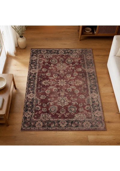 Kartela Halı Lino Halı Jüt Taban Dokuma Halı Bordo - 180 X 270 Cm