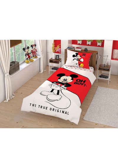 Taç Lisanslı Çek Canlandır Nevresim Takımı Mickey Tek Kişilik