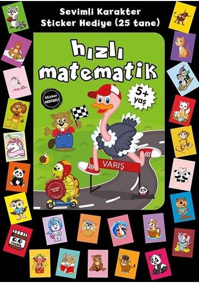 Hızlı Matematik - Stickerlı 5+ Yaş - Afife Çoruk - Panda