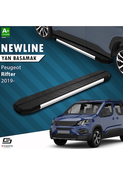 S-dizayn Peugeot Rifter Uzun Şase Newline Krom Yan Basamak 213 Cm 2019 Üzeri A+ Kalite