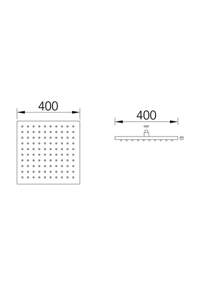 Fause Tepe Duş Başlığı Kare Slim 304 Metal 40x40 Cm Mat Siyah Diğer