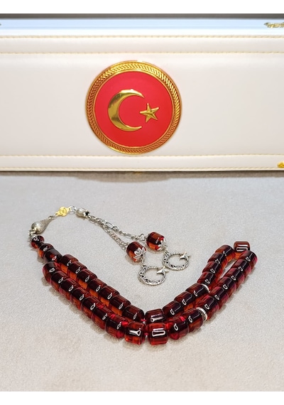 Sıkma Kehribar Tesbih Büyük Boy Usta Yapımı