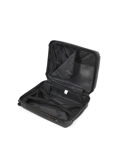 Ground Dikey Çizgili 3'lü Set Valiz 10728 Siyah - Gri